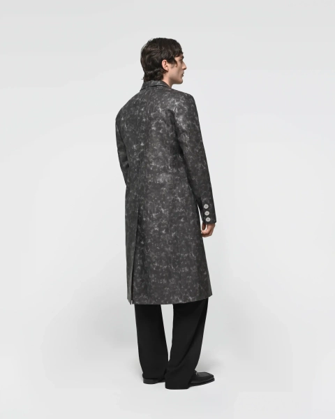Пальто Однобортное Vintage Leather Coat Berhasm, цвет: серый, tre24-1-grey купить онлайн