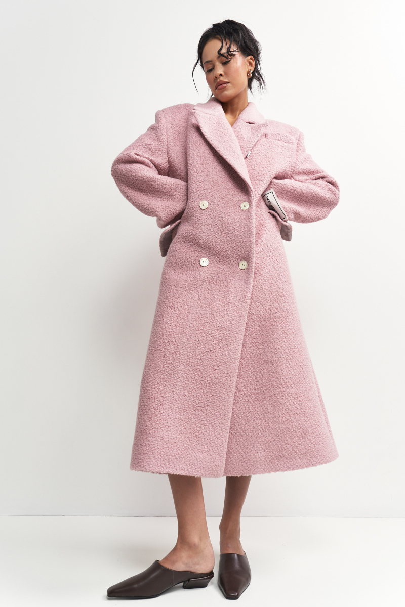 Пальто-макси из вареной шерсти Конфетно-розовый Erist store, цвет: розовый, НФ-00003234 купить онлайн