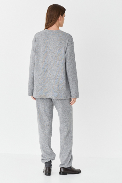 Свитшот из смесовой шерсти CL Ricoco, цвет: серый меланж, 7035/3 купить онлайн