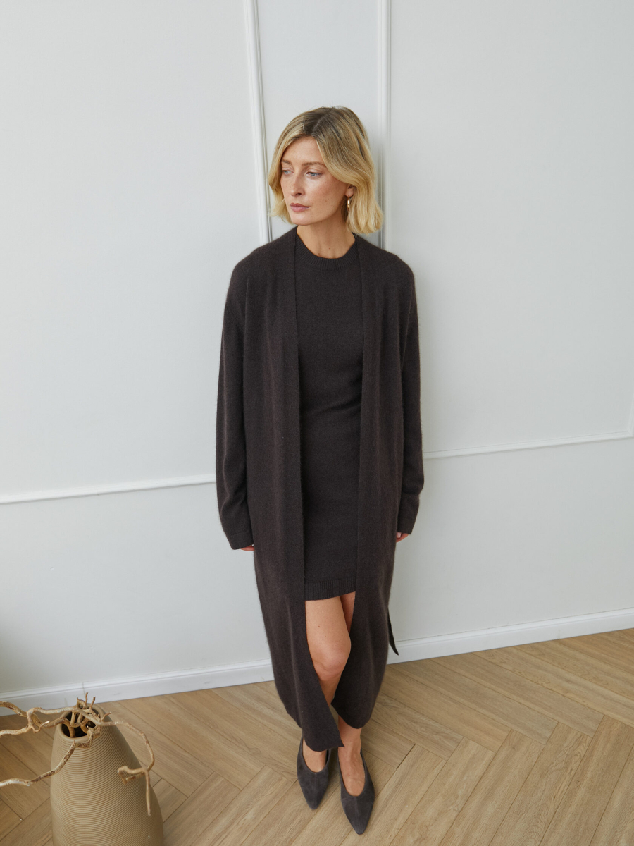 Кардиган длинный Pola Marou, цвет: коричневый, Mar4_2612 купить онлайн