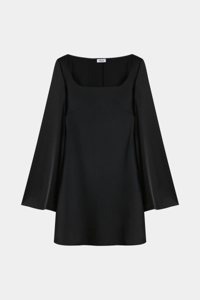 Платье с квадратным вырезом из сатина Mollis, цвет: Черный, 16-09-3518/1 купить онлайн