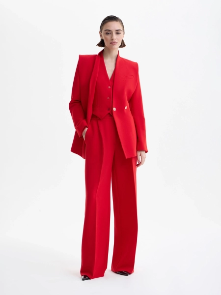 Брюки палаццо с одной складкой TRUE RED, цвет: красный, 180526 купить онлайн