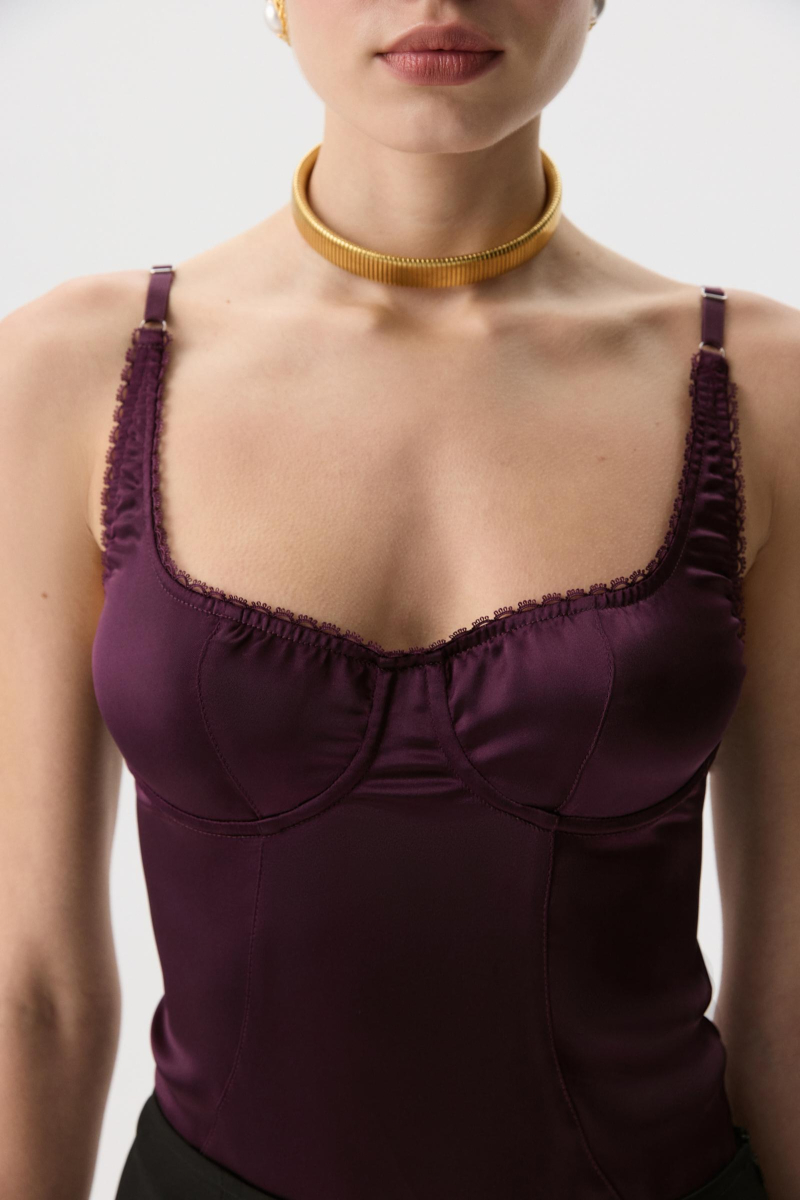 Боди из сатина Charmstore, цвет: сливовый, 103-40560-680 купить онлайн