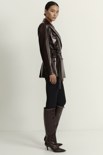 Пиджак из экокожи TOPTOP, цвет: коричневый, TTS.060.18563.700 купить онлайн