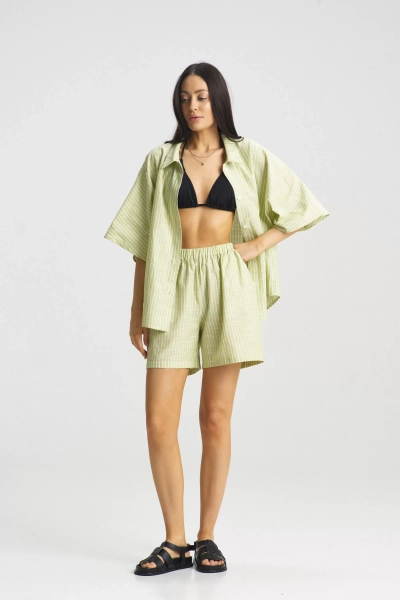 Костюм с шортами в полоску Green Erist store, цвет: зеленый, НФ-00001849 купить онлайн