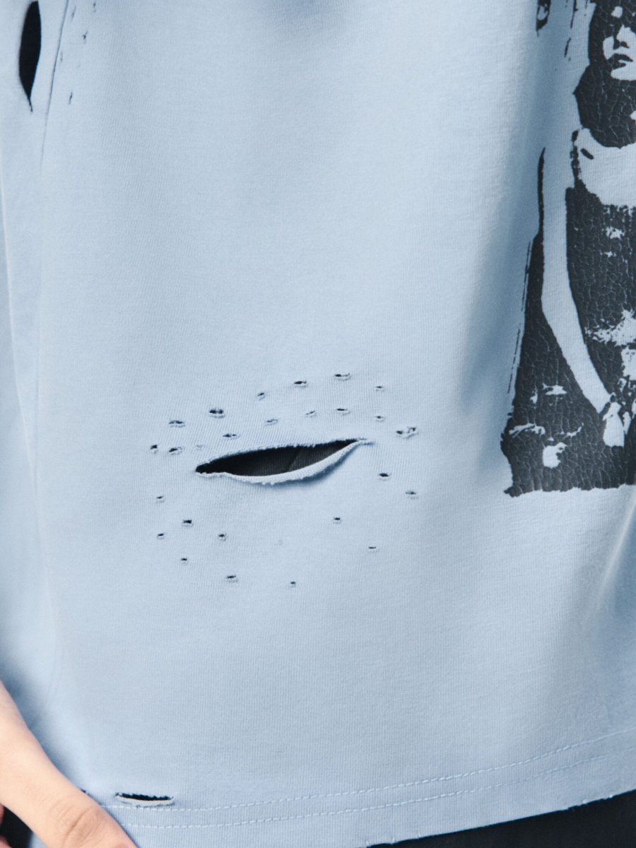 Футболка с принтом NAIPACHE, цвет: синий, 2611004200 купить онлайн