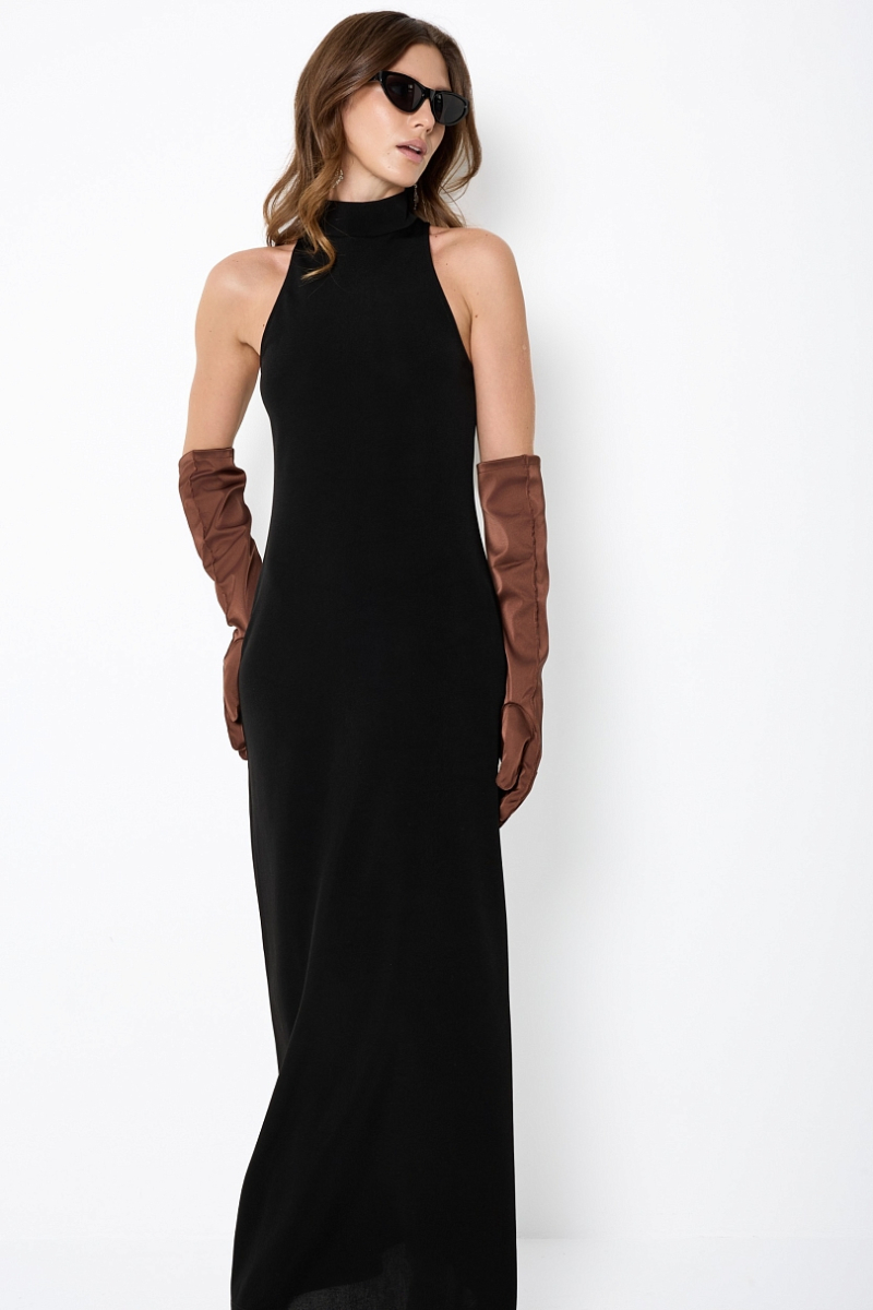 Платье-гольф макси Ricoco, цвет: Черный, 7065/1 купить онлайн