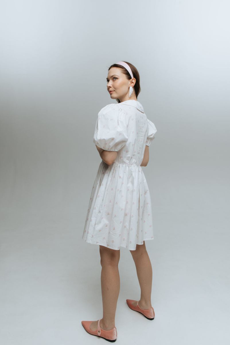 Платье MARY JANE PUDRA, цвет: бело-розовый PUDRA4108X |новая коллекция купить онлайн