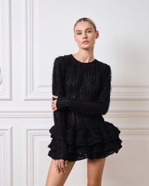 Платье мини кружевное Fabrik Atelier, цвет: Черный, MACKRU купить онлайн