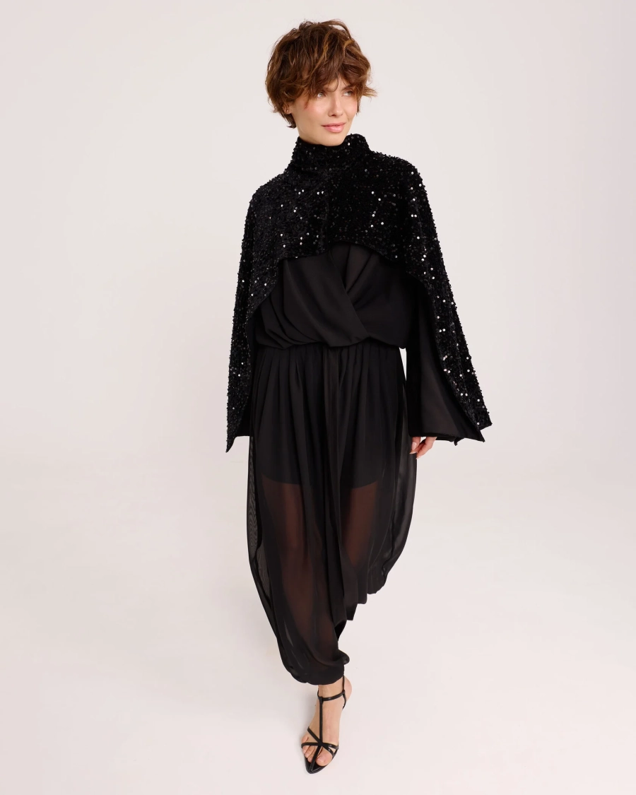 Блуза из креп-шифона BLACK Anmuse, цвет: Черный, BL25W216-BLC купить онлайн