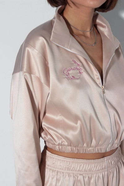 Бомбер из атласа GARCHIT, цвет: бежевый, GARAtlBombBeg купить онлайн