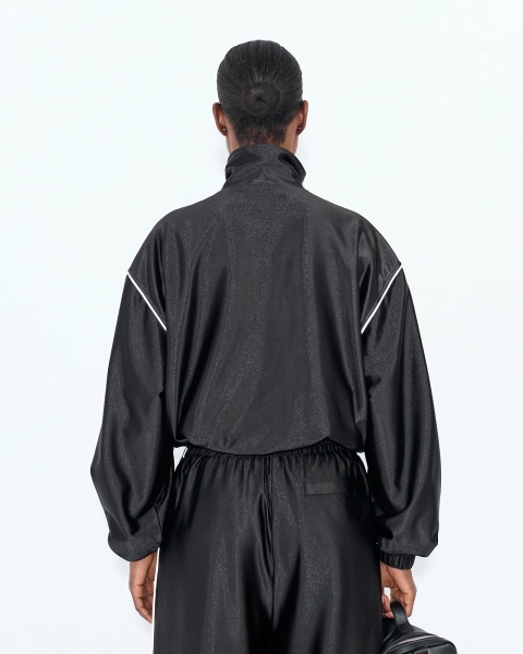 Олимпийка укороченная из сатина ASIA ST 71, цвет: Черный, Ast71.olympic-satin-crop-bl купить онлайн