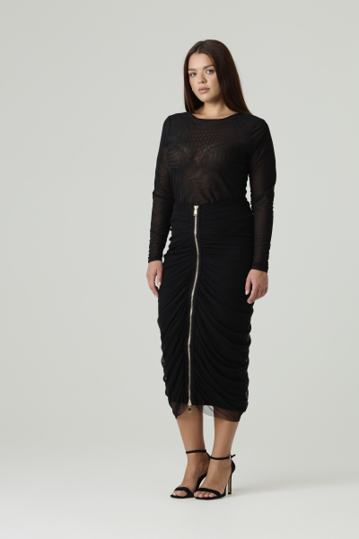 Юбка из сетки с драпировкой на молнии 4forms, цвет: Черный, 65469 купить онлайн