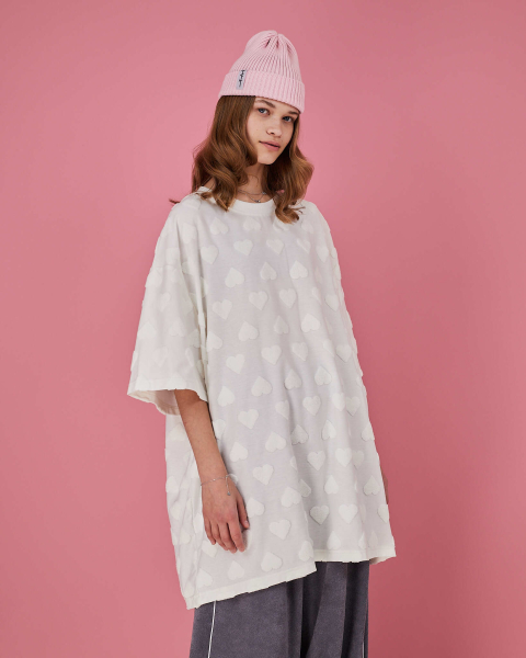 Футболка махровые сердечки TABOO, цвет: молочный, THheart купить онлайн