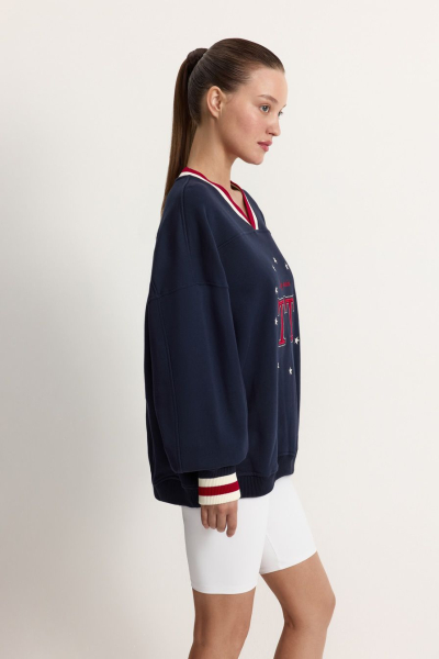 Свитшот из 100% хлопка TOPTOP, цвет: синий, TT.053.17779.621 купить онлайн