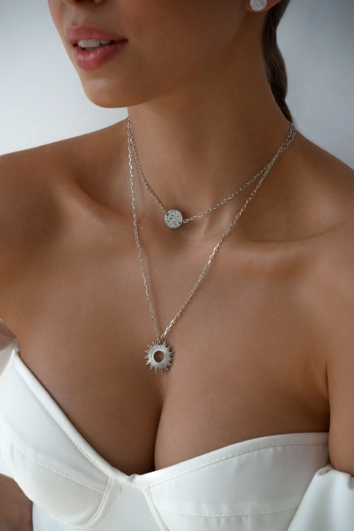 Серебряное колье "Helios" SBLESKOM, цвет: серебро, 11269 купить онлайн
