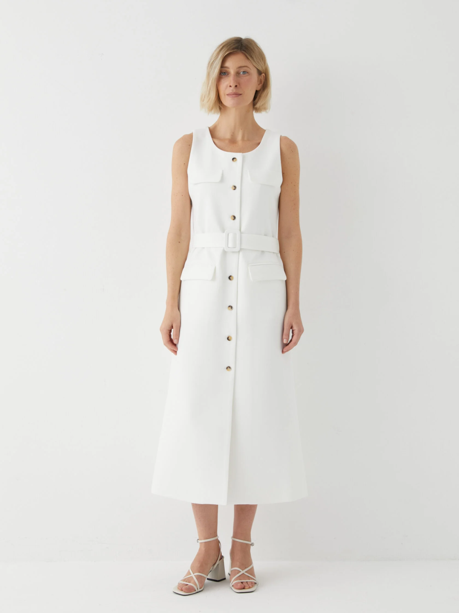 Длинное платье на пуговицах