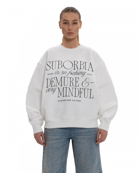 Свитшот DEMURE Suborbia, цвет: WHITE, 04138 купить онлайн