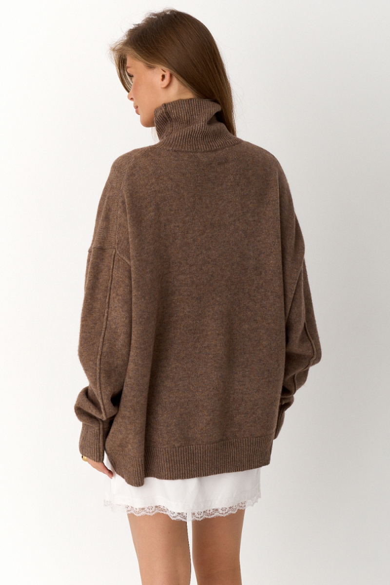 Свитер c горлом oversize Ricoco, цвет: Кофейный, 1825/5 купить онлайн