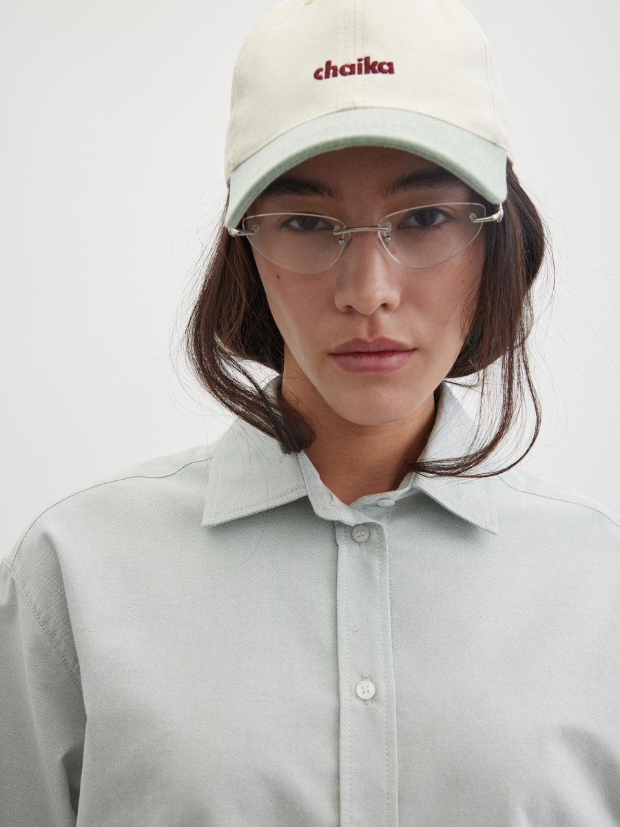 Рубашка однотонная с вышивкой Chaika, цвет: мятный, SS26BL04-82 купить онлайн