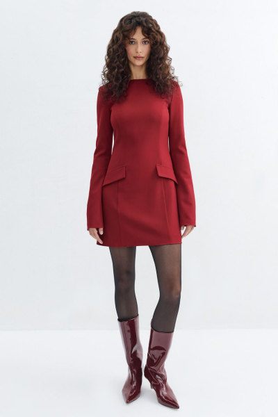 Платье с декоративными клапанами TOPTOP, цвет: красный, TT.010.16946.320.03891 купить онлайн