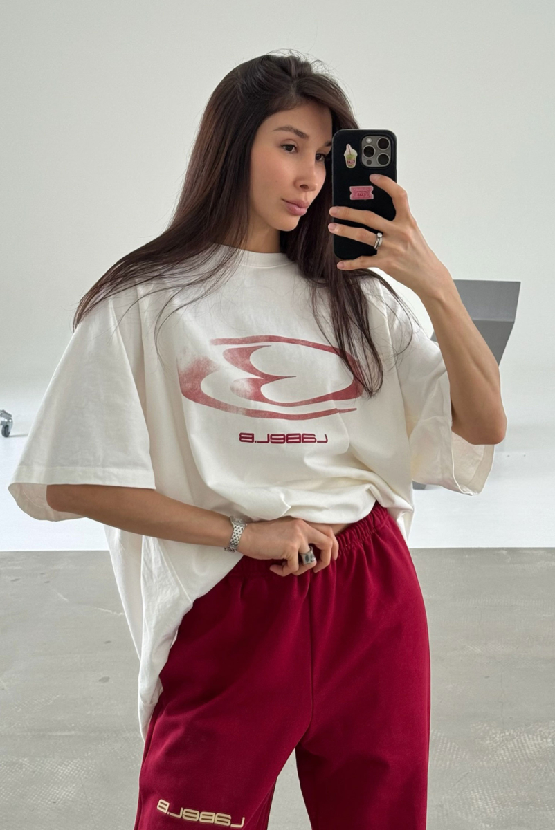 Футболка OVER FIT DR logo WHITE