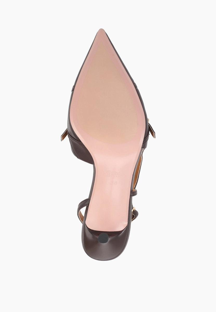 Туфли слингбэки из натуральной кожи SBALO, цвет: шоколадный STR5-3 купить онлайн