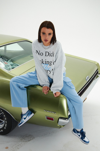 Свитшот NO DICK SUCKING IN THE LIBRARY SORRY, I’M NOT, цвет: серый меланж,  купить онлайн