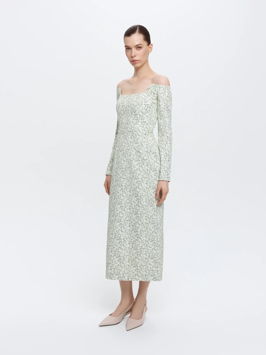 Платье приталенное ANNA PEKUN, цвет: зеленый,  купить онлайн