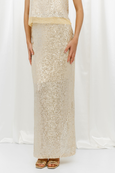 Юбка из пайеток макси VELVET, цвет: Персиковый, 00-00004292 купить онлайн