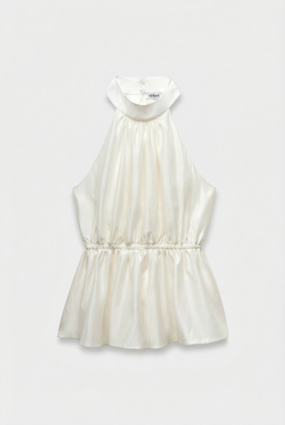 Топ с баской из шифона REFERT, цвет: молочный, 13-4130/1-2511 купить онлайн