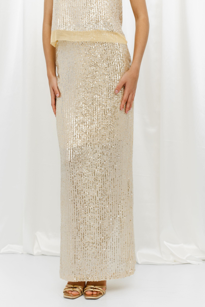 Юбка из пайеток макси VELVET, цвет: Персиковый, 00-00004292 купить онлайн