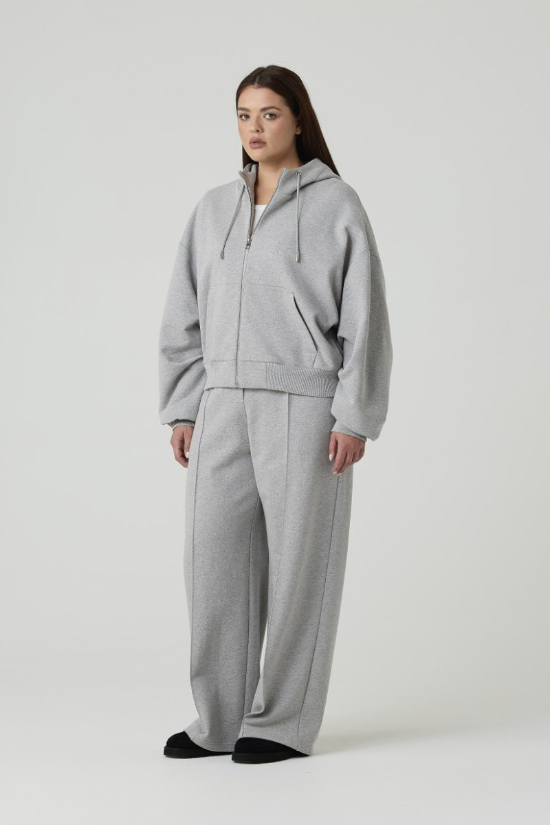 Худи на молнии из футера с капюшоном 4forms, цвет: серый меланж, 65480 купить онлайн