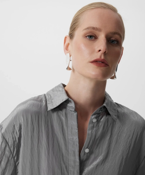 Блузка прямой свободной формы GLVR, цвет: серый, 225G32GAC2206 купить онлайн