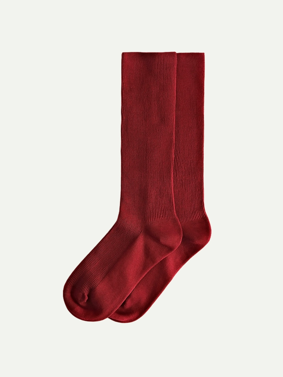 Женские носки в рубчик TENDEN, цвет: Бордовый WSF21/04-бордовый купить онлайн
