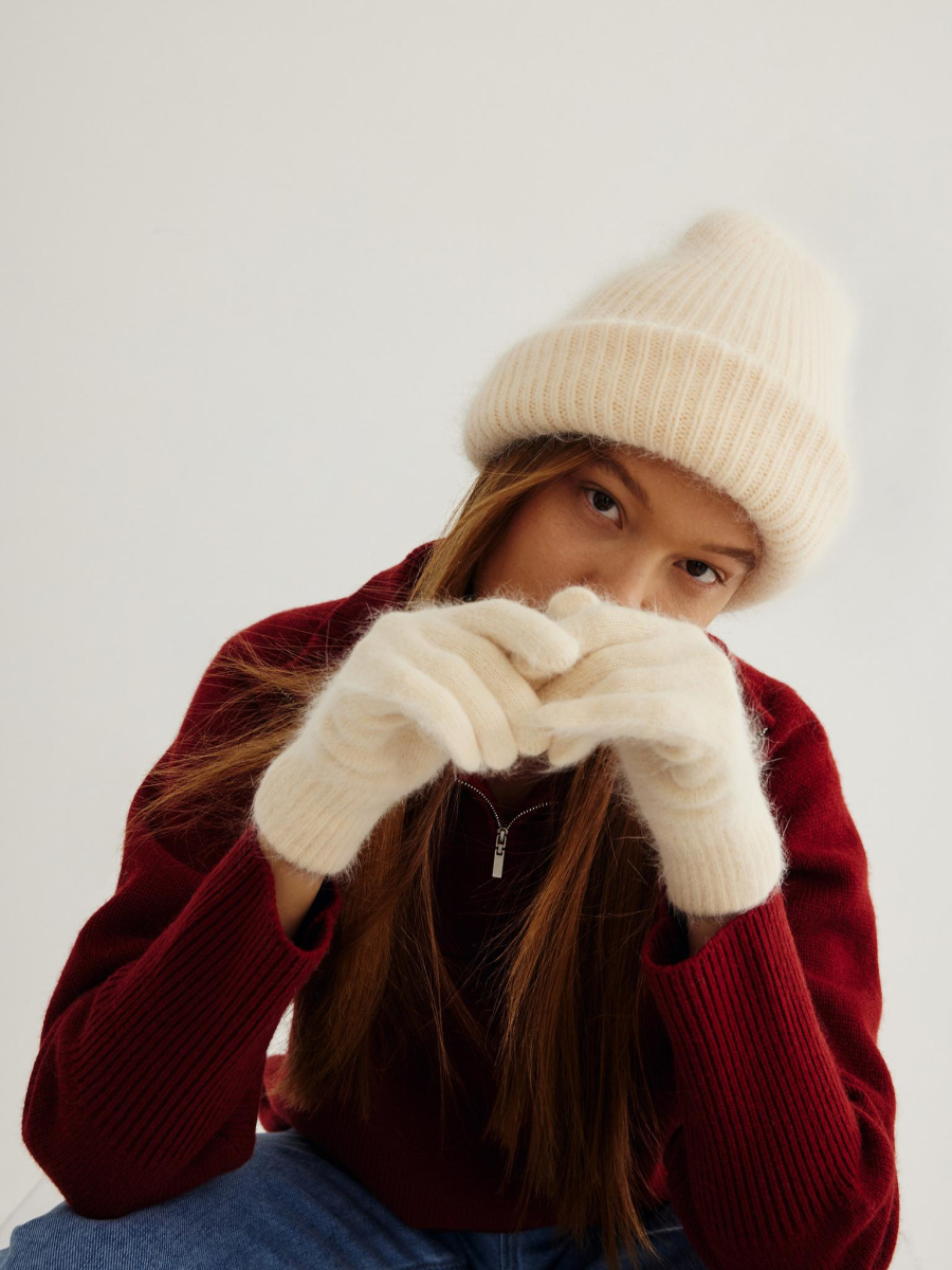 Перчатки из ангоры Chaika, цвет: кремовый PR-6 купить онлайн