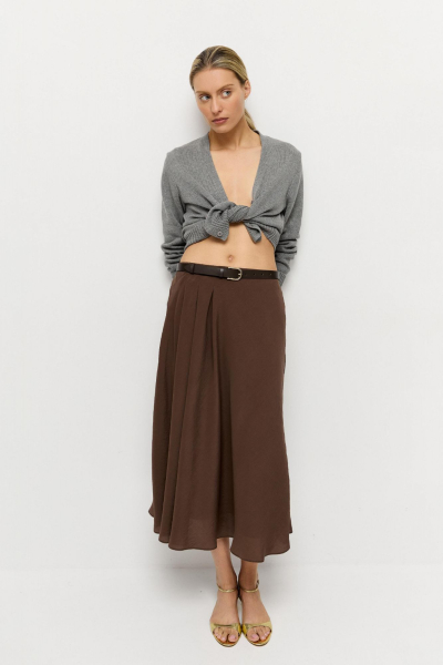 Юбка летящая из купры AROUND, цвет: коричневый, 2725_17MPT02 купить онлайн