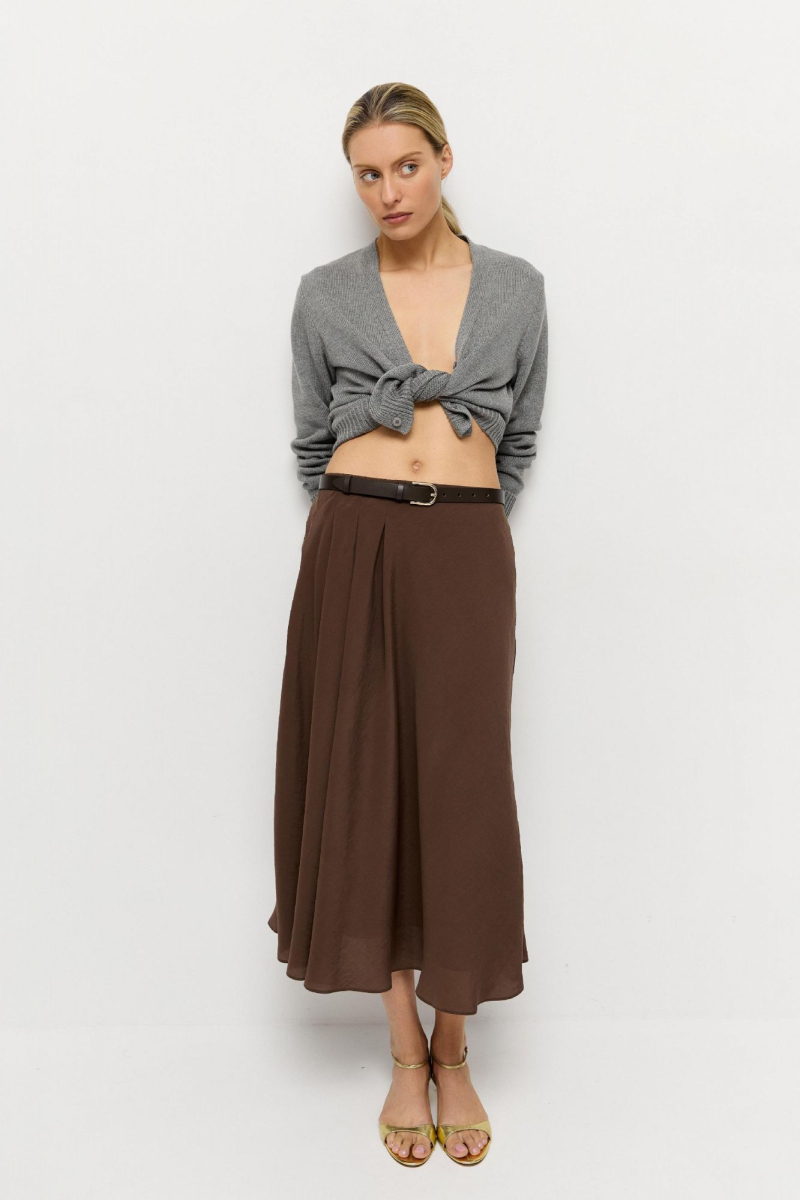 Юбка летящая из купры AROUND, цвет: коричневый, 2725_17MPT02 купить онлайн