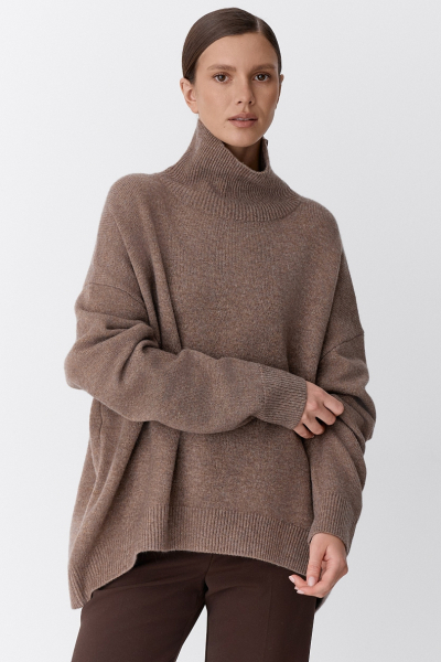 Свитер с шерстью оверсайз Ricoco, цвет: Кофейный, 7014/4 купить онлайн