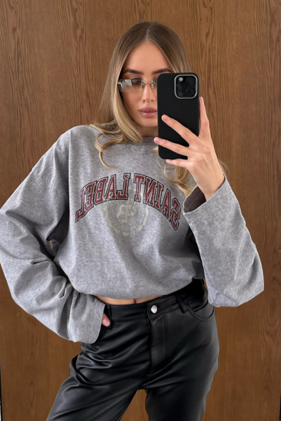 Лонгслив на кулисе HRTG GRAY MELANGE