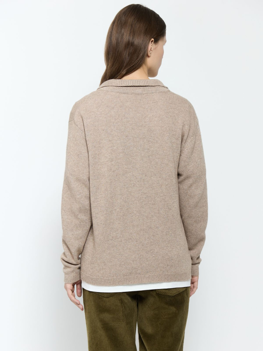 Поло из смесового кашемира AROUND, цвет: Серо-бежевый, 2111_83C01 купить онлайн