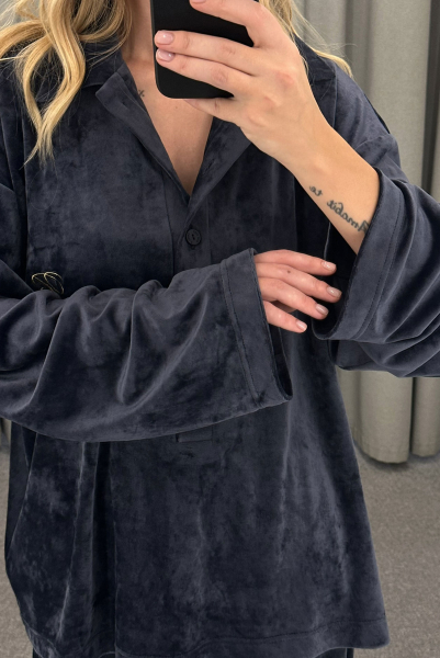 Лонгслив из велюра BLUE Label .B, цвет: blue, Tp.03.4.36BL купить онлайн