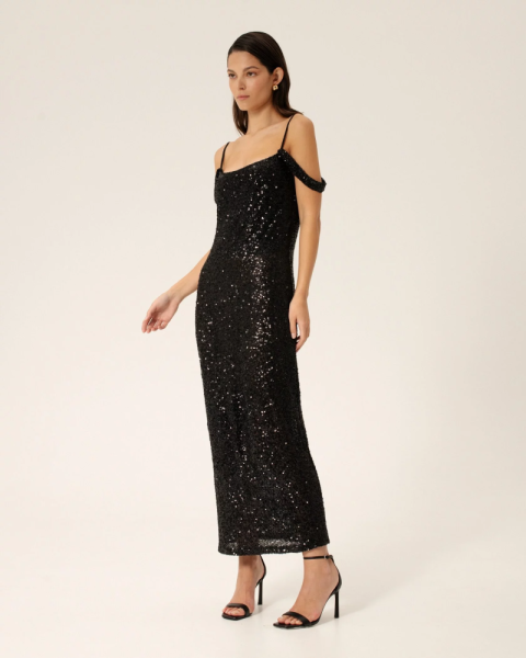 Платье из пайеток с бретелями