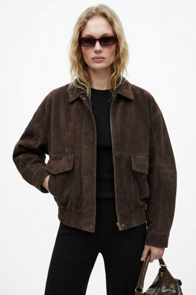 Куртка из экозамши TOPTOP, цвет: коричневый, TT.040.19450.700 купить онлайн