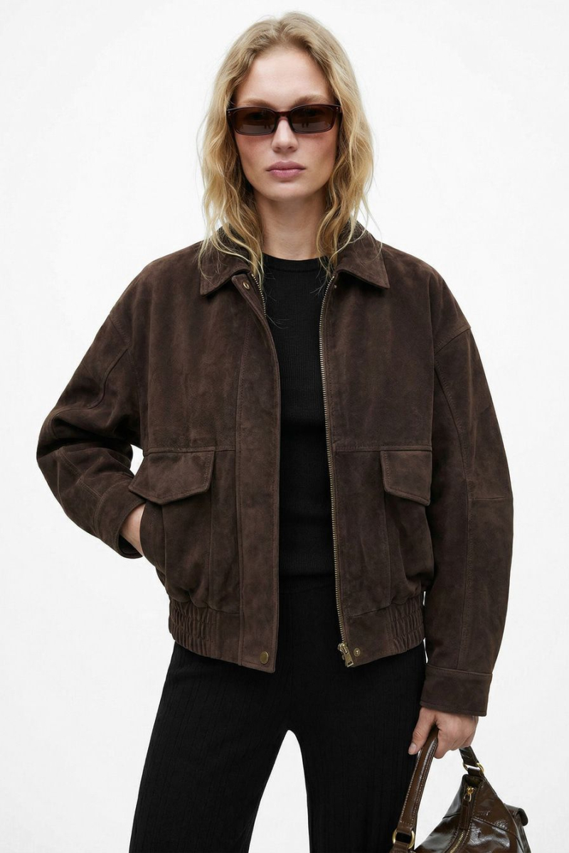 Куртка из экозамши TOPTOP, цвет: коричневый, TT.040.19450.700 купить онлайн