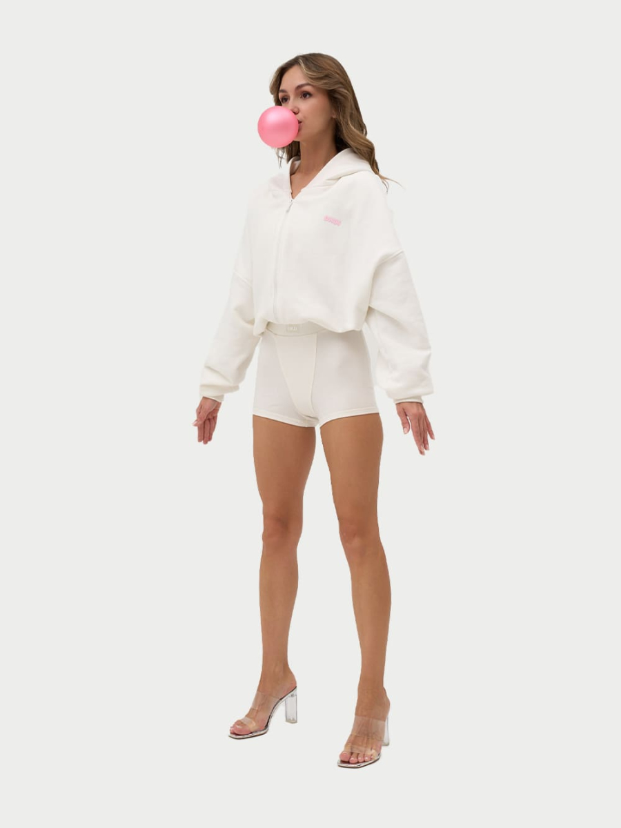 Crop Худи утепленное с кулиской ONSI, цвет: Milk,  купить онлайн