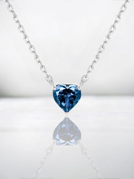 Колье Сердце с Лондон топазом