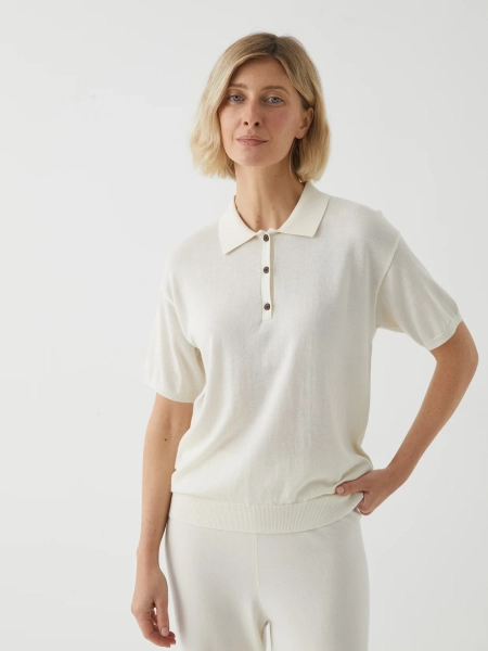 Поло вязаное Marou, цвет: молочный, Mar_26021403 купить онлайн