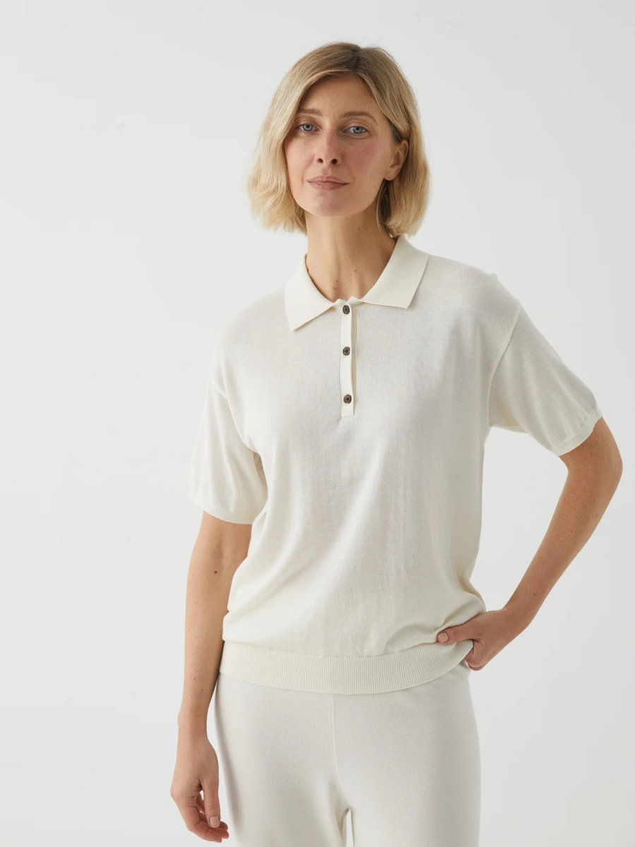 Поло вязаное Marou, цвет: молочный, Mar_26021403 купить онлайн