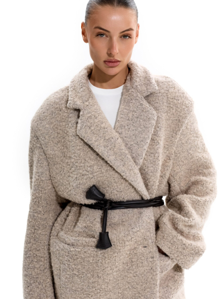 Пальто из смесовой шерсти ANOTHER SELECT, цвет: бежевый, 00061 купить онлайн